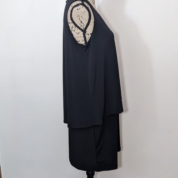 Chico's Dress Women's 1 (Medium) Black Tiered Layered Sleeveless Knee Length - Picture 9 of 11